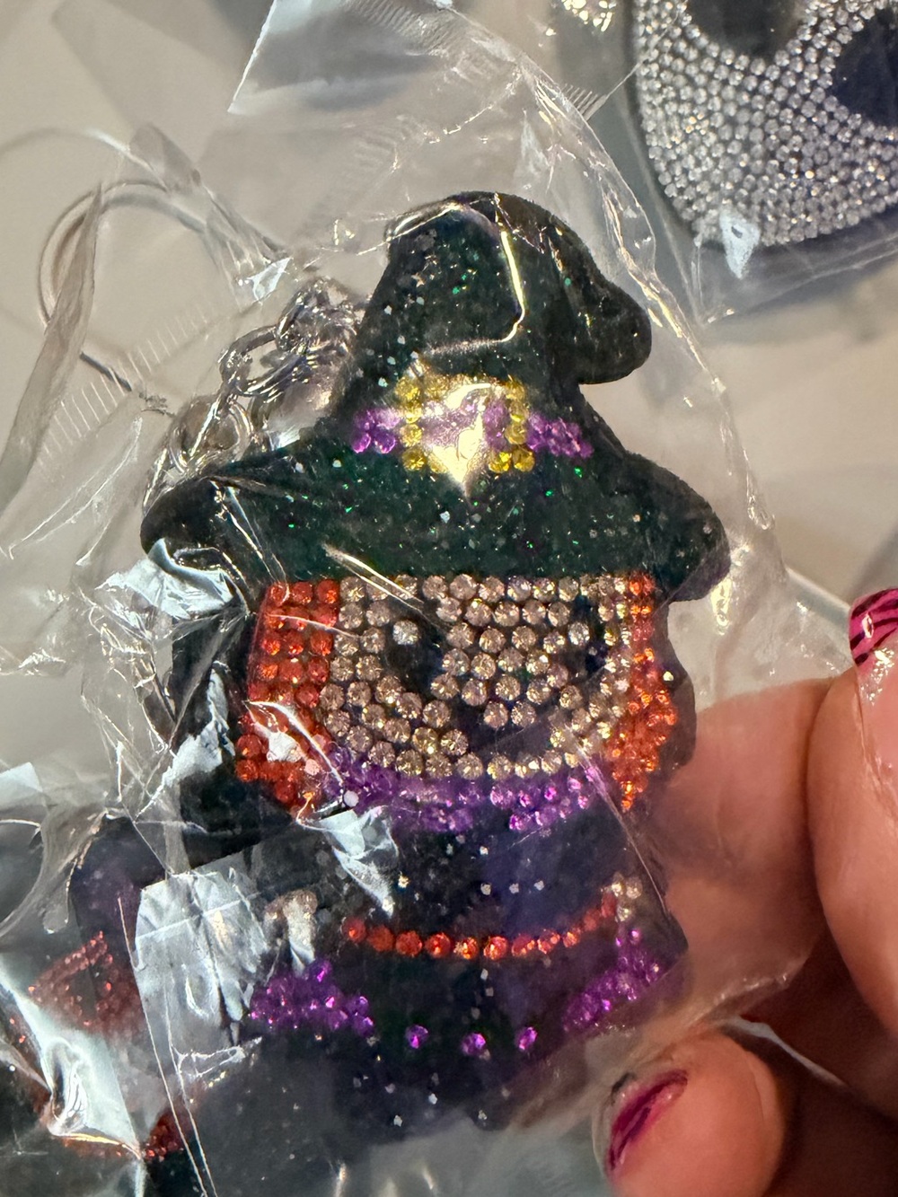 Witch Rhinestone Key/Bag Charm NEW - Picture 3 of 3
